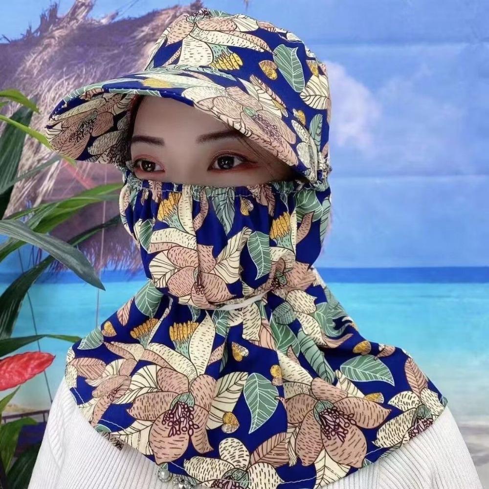 Anti-UV Tea Picking Cap Wide Brim Sunscreen Hat Casual Women's Ponytail Hat Outdoor