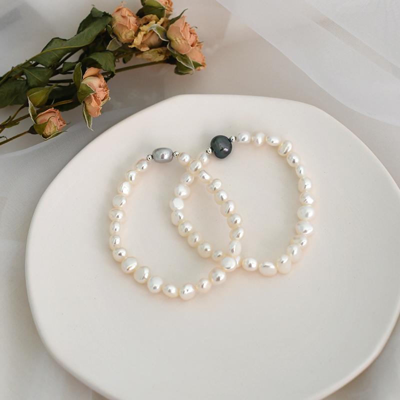 Настоящие натуральные пресноводные барочные жемчужные браслеты и браслеты для женщин 925 серебряные бусины ювелирные изделия подарки на Новый год