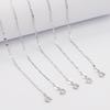 Korean Style S925 Sterling Silver Necklace: Carved Lip Round Link Chain with Silk Texture, Gingham Design, Starry Sky Accents, Plain Collarbone Chain