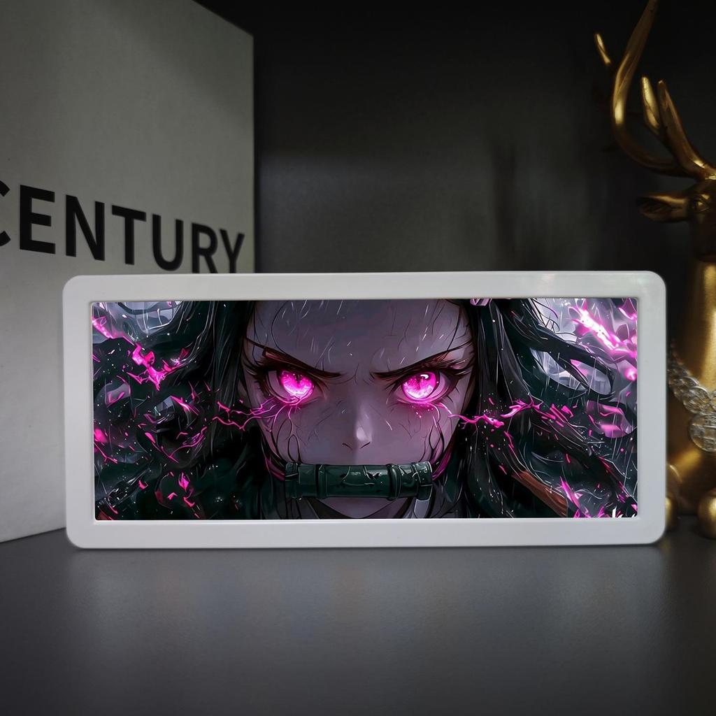 Ночник Танджиро: Светодиодная лампа Demon Slayer с УФ-печатью и пультом, идеальный подарок для декора спальни мальчиков