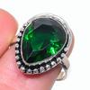 Кольцо из серебра 925 пробы с хромдиопсидом ручной работы, размер 7 L5K92