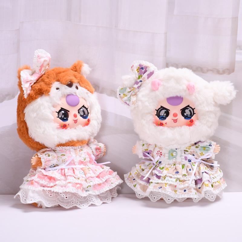 Одежда для куклы Baby Three 20 см, комплект цветочного платья с бантом на голову для куклы Baby Three 20 см, глухая коробка