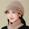 Зимняя толстая холодная шапка для женщин среднего возраста Вязаная шапка с язычком для мам Шерстяная шапка для бабушек Теплые шапки для отдыха на природе