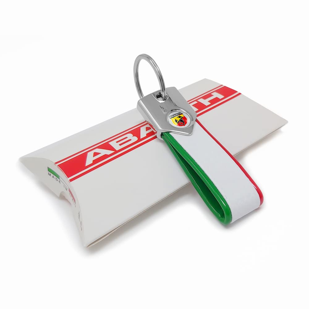 [Quattroerre] ABARTH Italy Аксессуар Брелок для ключей, изготовлено в Италии (Новый итальянский цвет), углерод/белый