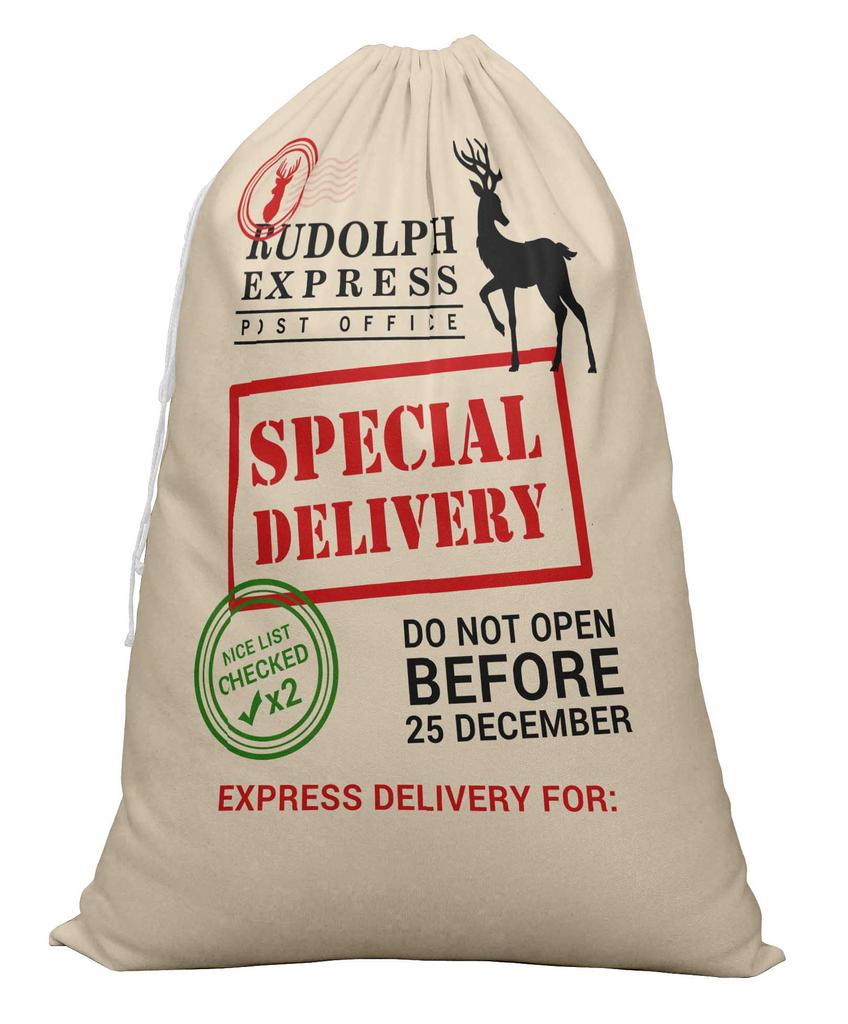 Printtoo 2 Pcs Santa Gift Sack for Kids Xmas Bag Christmas Sack Personalized Bags Large 27x20 Inch