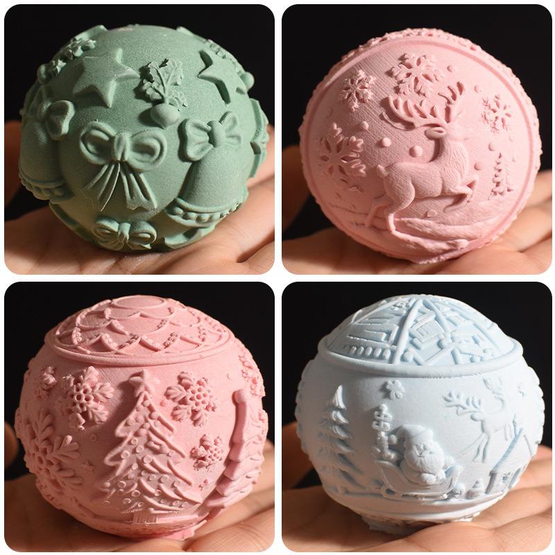 Форма для свечи «Рождественская елка» Безопасная Рождественская 3D рельефная форма для свечи Форма для гипсового орнамента Нетоксичная Для рождественских украшений дома