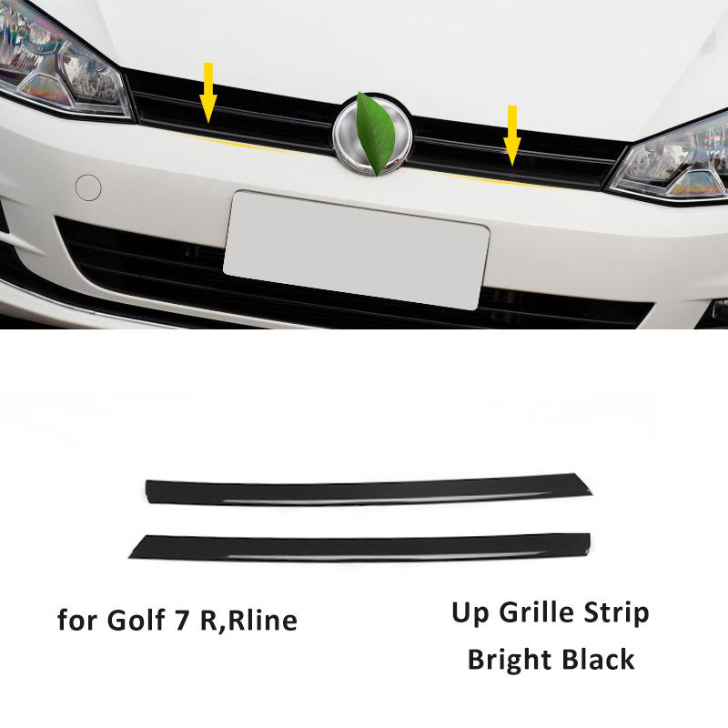 Глянцевая черная накладка на переднюю решетку для VW Golf 7 Rline 7.5 MK7, накладка на решетку бампера для Golf, декоративные аксессуары для решетки