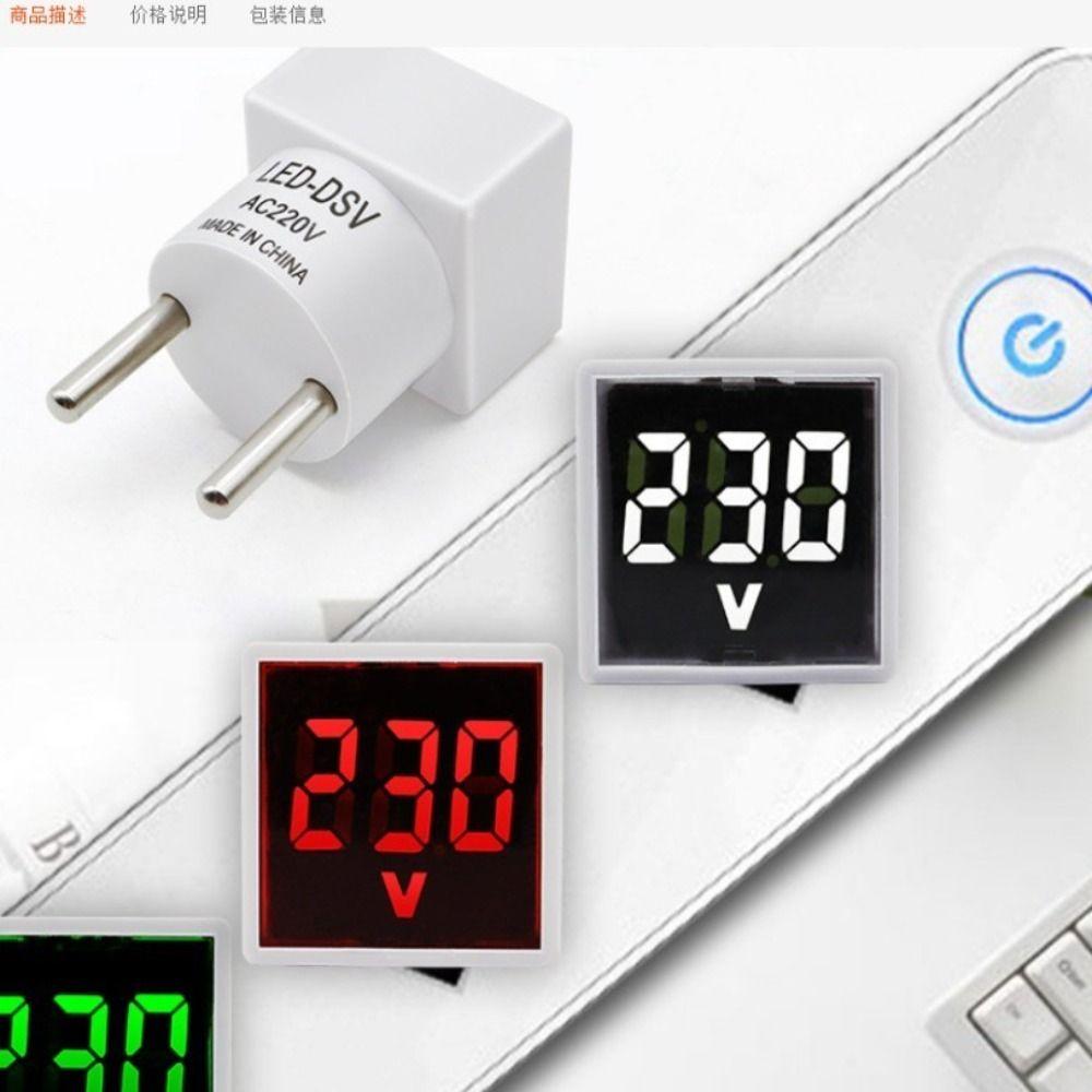 50-500V Test Indicator Light Voltmeter EU Plug Car Motorcycle Detector Durable Digital Voltmeter