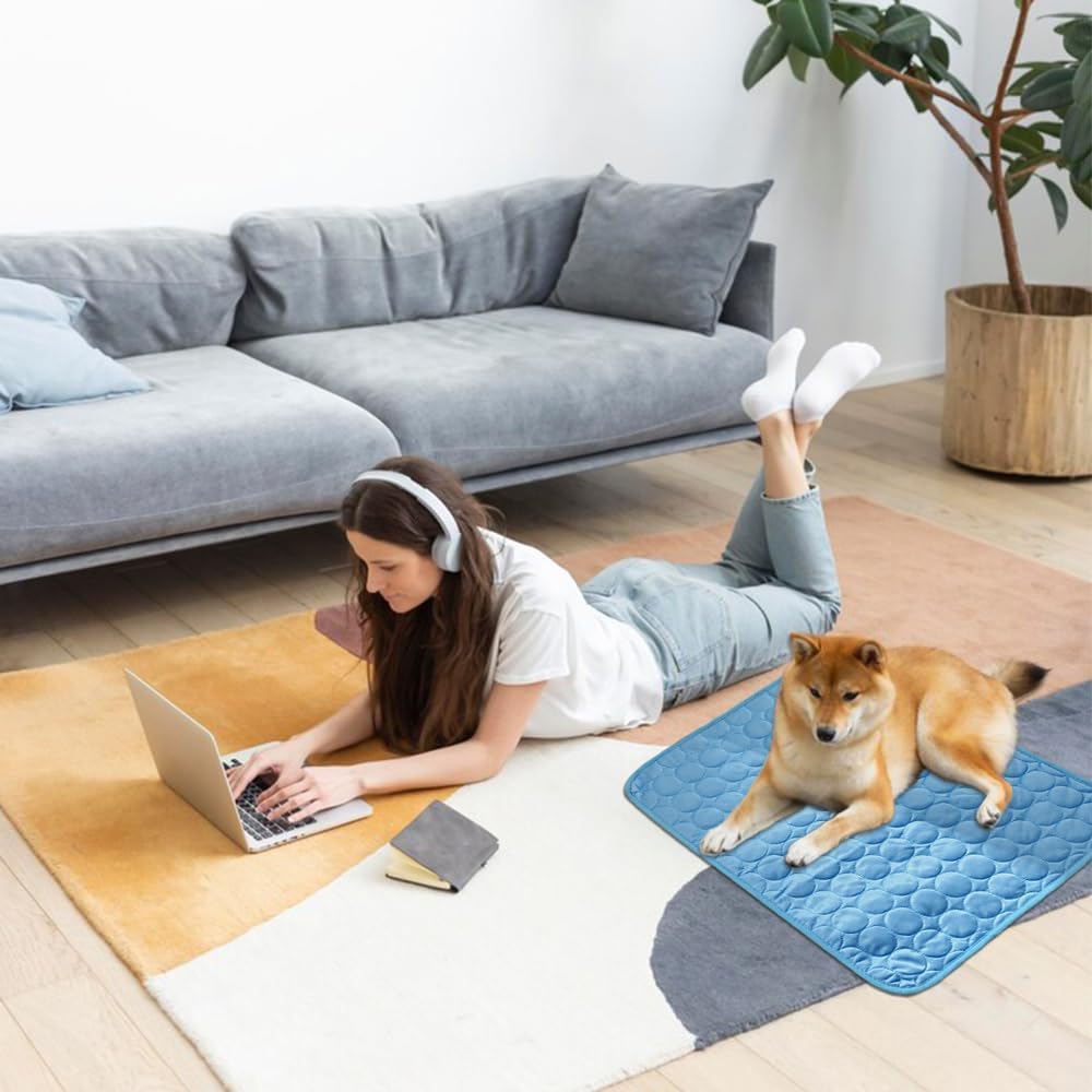 Pet Silk Mat  Summer Cooling Sleeping Mat for Pets  Sofa Cushions  Floor Mats  Brown  XL