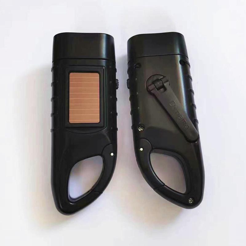 Led Flashlight Hand Crank Solar Powered Rechargeable Survival Gear Self Powered Charging Torch Dynamo For Fishing Boating Hiking