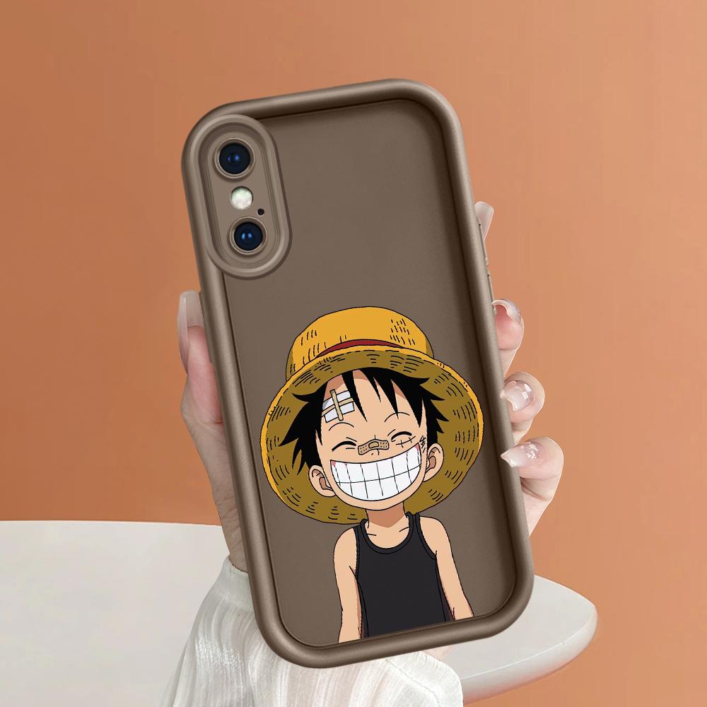 Квадратный чехол для телефона с милым аниме Луффи из мультфильма для Realme OPPO Reno VIVO Infinix Tecno Oneplus, полное покрытие камеры, противоударный защитный резиновый чехол