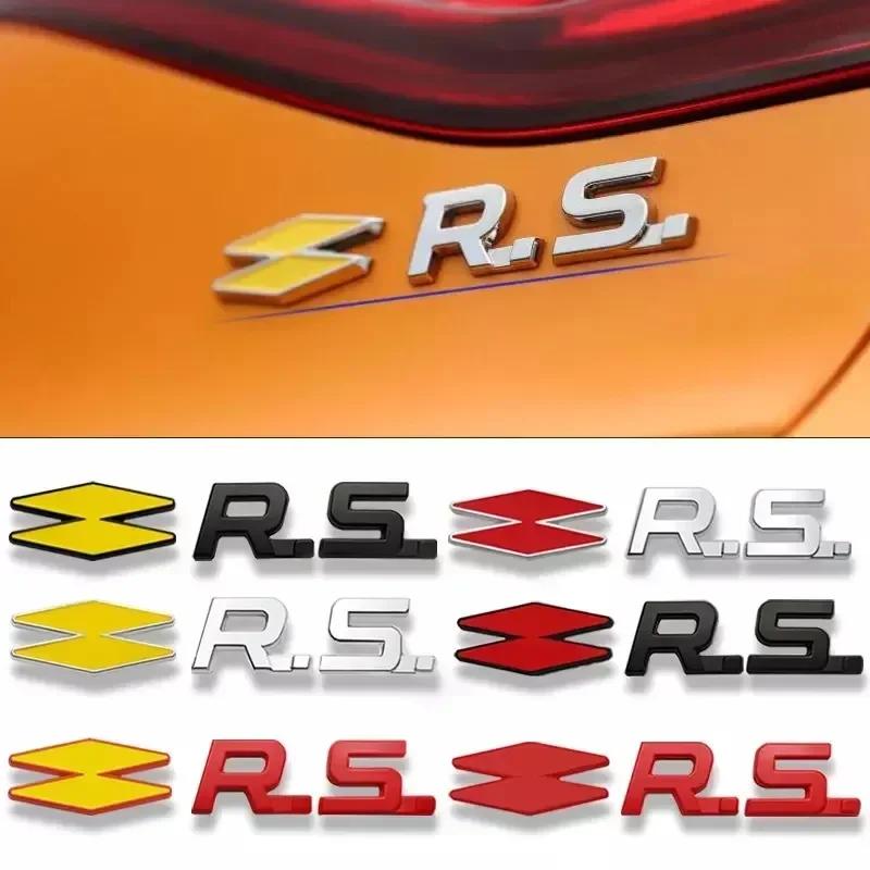 3D Metal GT RS Line Emblem Badge Rear Trunk Side Sticker Decals for Renault Logan Clio Megane Captur Twingo Duster Kadjar EE2