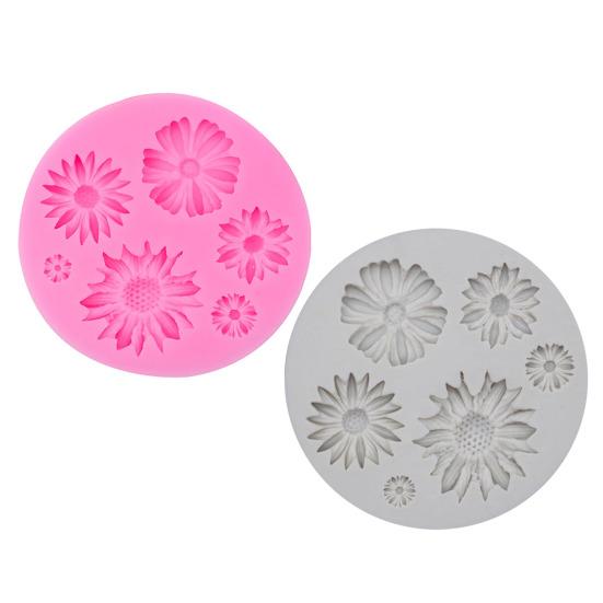 3D Sunflower Silicone Mold Non-Stick Fondant Chocolate Candy Mold Temperature-resistant Baking Molds Food Grade Cake Craft Tools