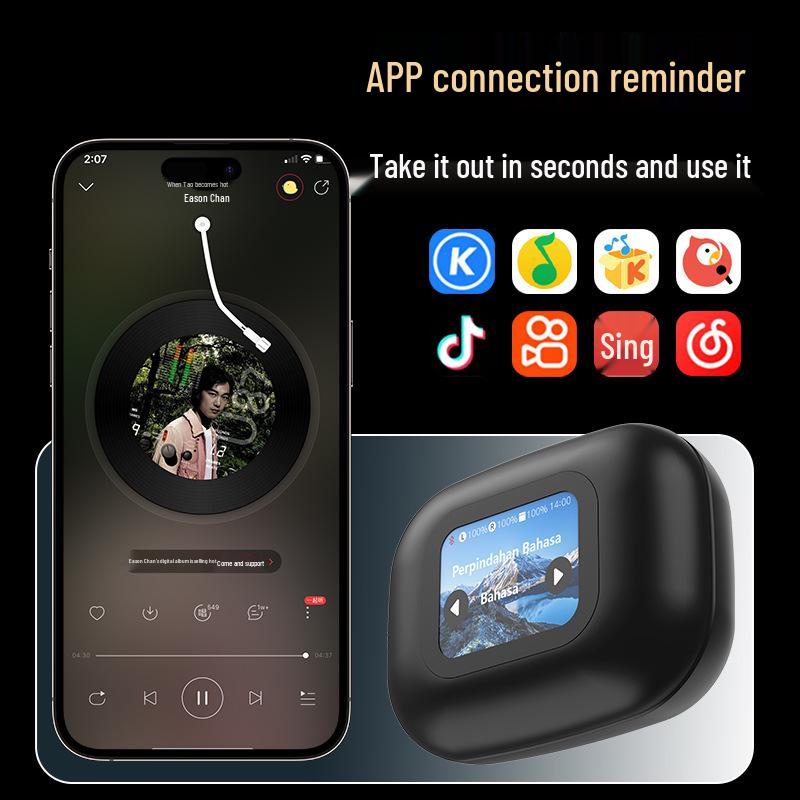 Умные наушники-переводчики Bluetooth со светодиодным экраном - Беспроводные, с шумоподавлением, накладные, спортивного дизайна, со сверхдолгим временем работы от аккумулятора