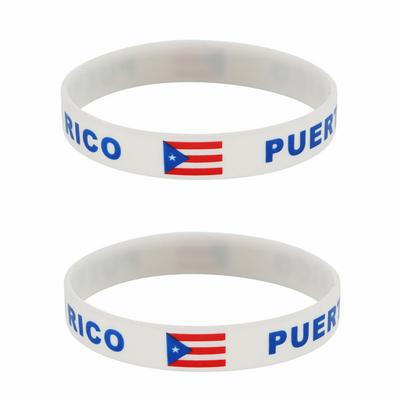 2 шт., силиконовые браслеты с флагом Пуэрто-Рико, браслеты для спортивных игр, национальные флаги, ремешок на запястье для мужчин и женщин, мотивационная резинка, модные аксессуары, подарки