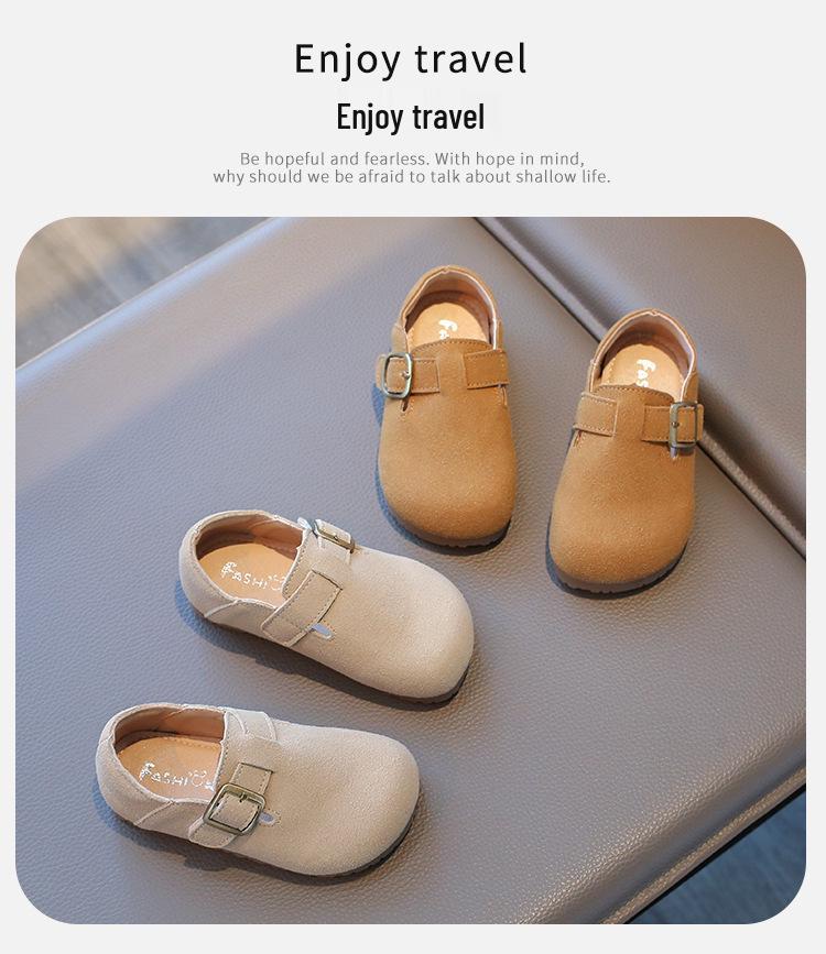 Новые мягкие кожаные лоферы для детей 2025 года - Весенне-осенняя обувь для мальчиков и девочек