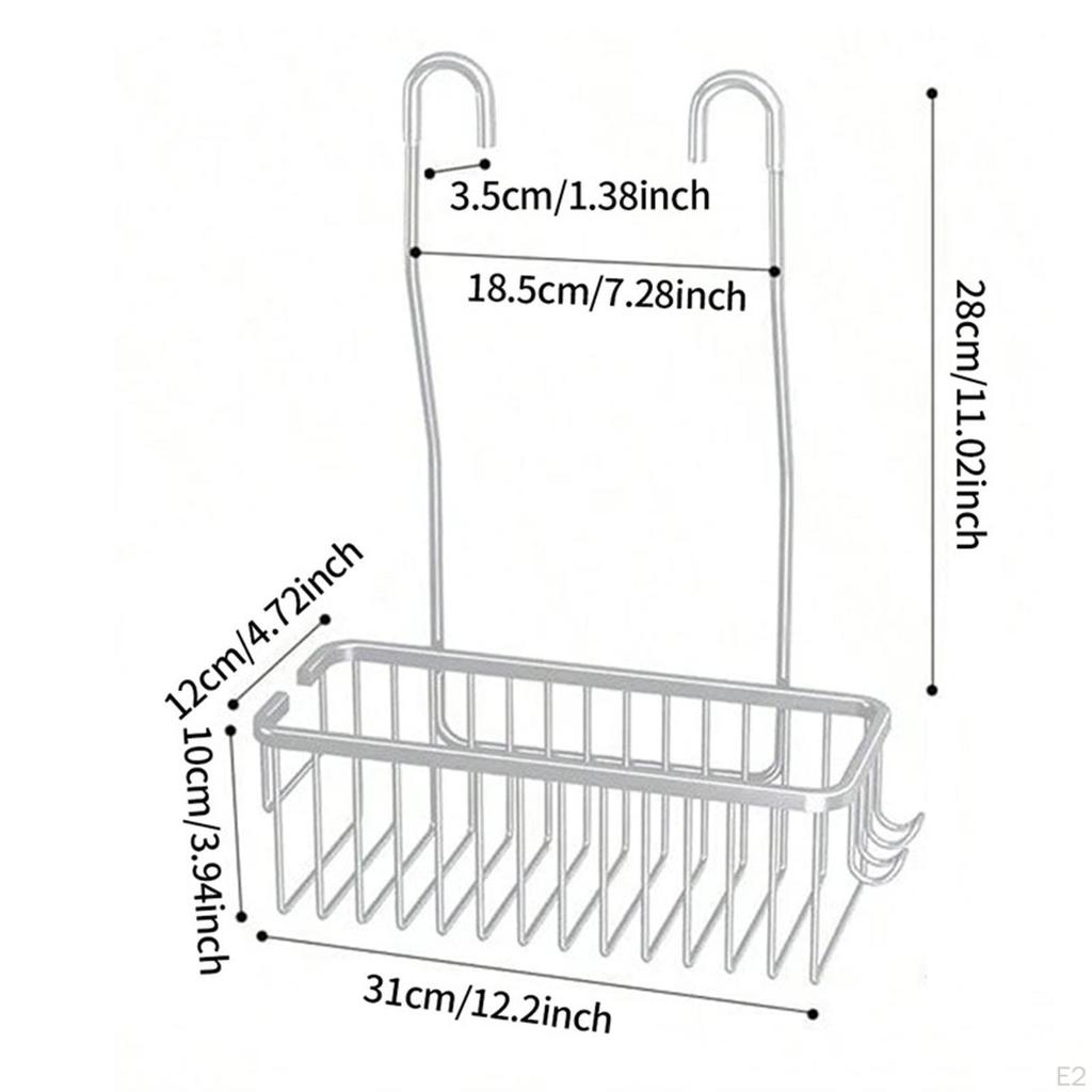 Органайзер для ванной комнаты, подвесная душевая стойка, алюминиевый крючок над полкой, держатель для шампуня, полка для