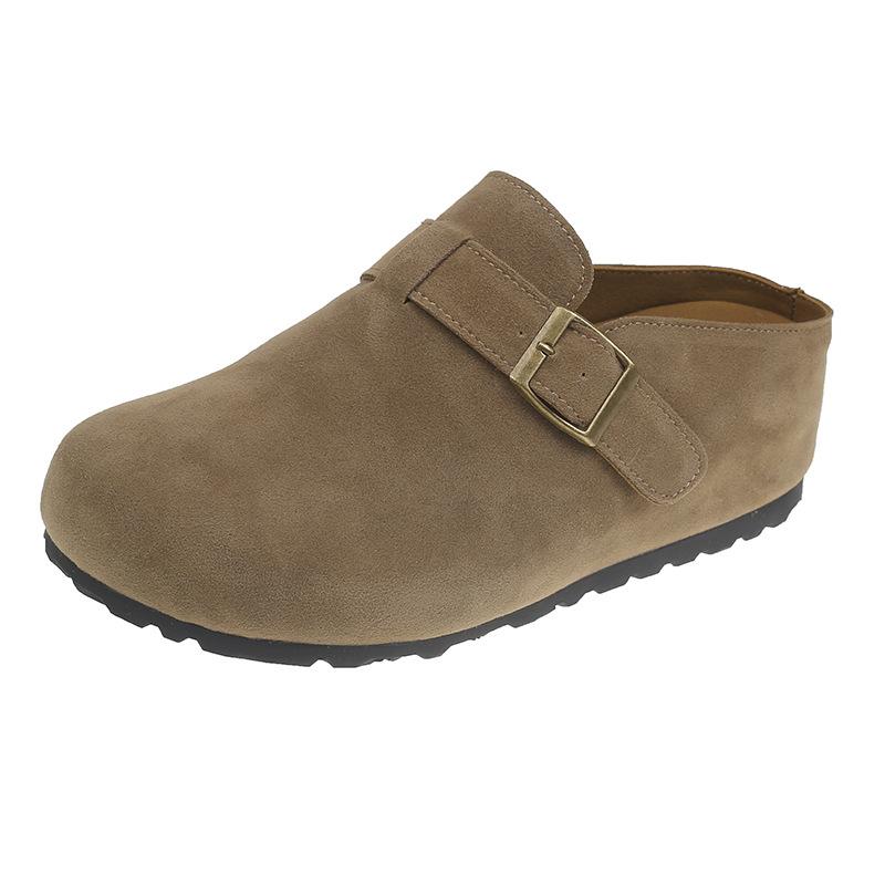 Баотоу полутапочки женские весенние новые носить ленивые одинарные туфли повседневный хлеб