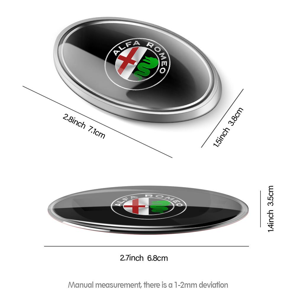 DDHQV1 1pc 3D Aluminium Ellipse Car Emblem Alfa Romeo Badge Decal Decorative Stickers For Alfa Romeo Giulietta GT 159 147 Accessories