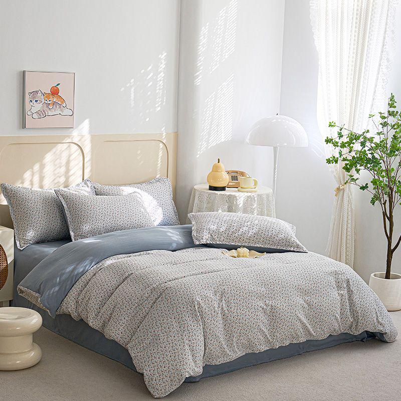 Двухслойный комплект постельного белья из чистого хлопкового муслина G5Z: Пододеяльник, Простыня и Наволочка - Можно стирать в машине и Настраиваемые