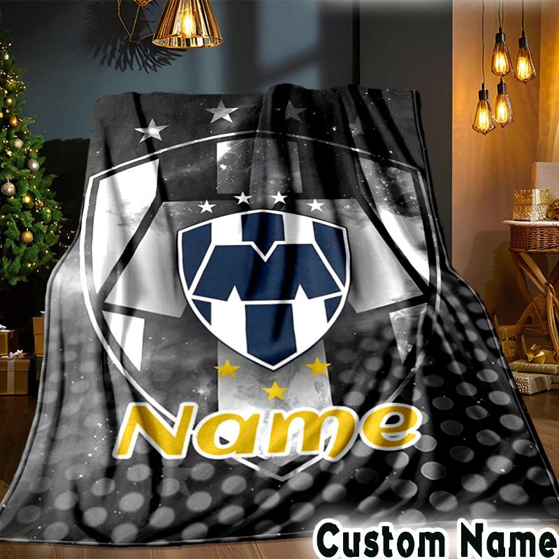 Custom Name Galactic Monterrey Crest Throws Blanket Flannel Blankets for Couch Bed Gifts for Men Women Picnic blanket Christmas fan gifts