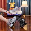 Кроссовки на толстой подошве в стиле "dad shoes" дышащие летом, новые модели, взрывное увеличение внутреннего роста женская обувь, сетчатые спортивные и повседневные маленькие белые туфли