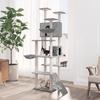 171595 vidaXL Cat Tree with Sisal Scratching Posts Light Grey 191 Cm