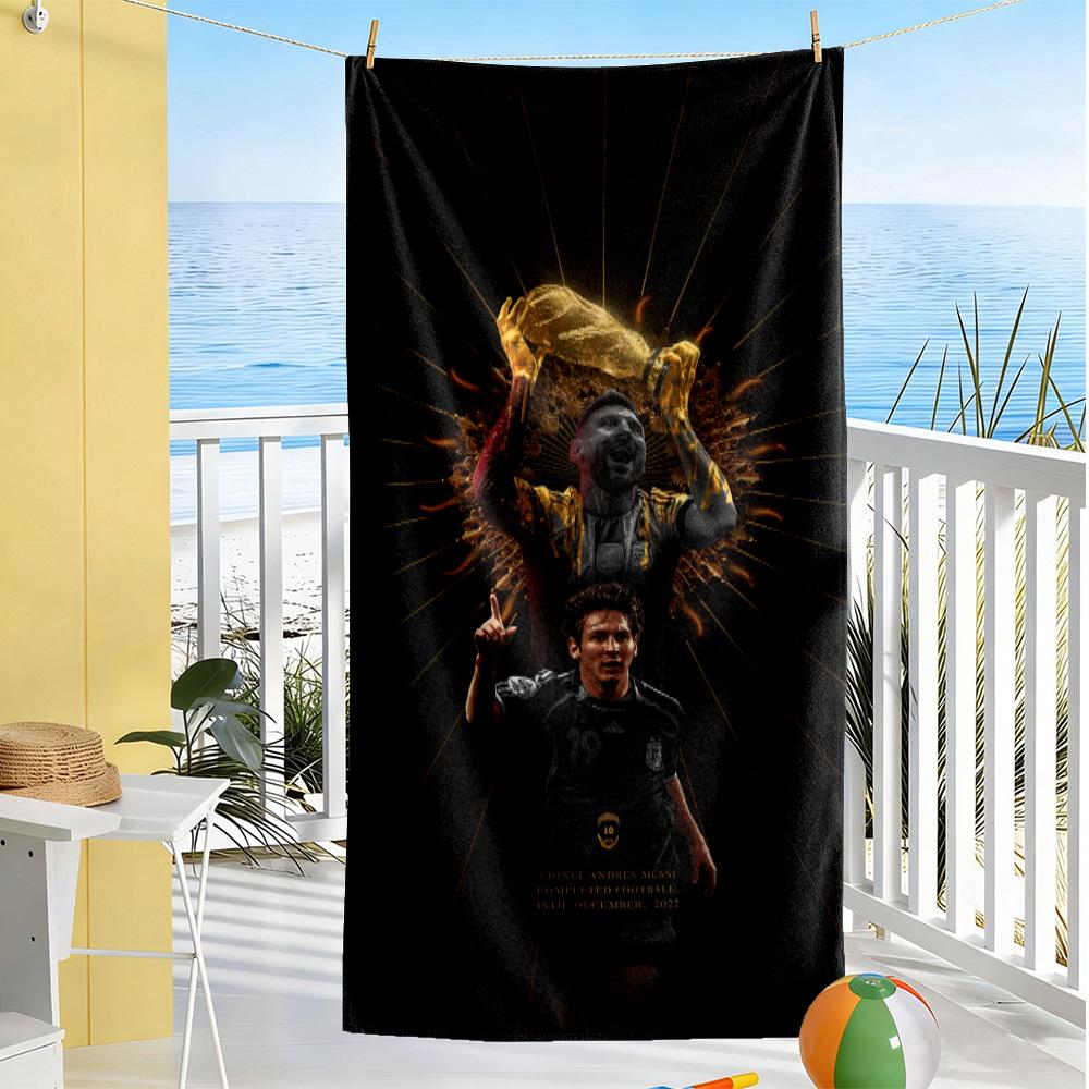 Football Messi Beach Towel Super Soft Microfiber Quickdry Fabric Comfortable Lightweight
