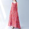 Sleeveless Plus Size Cotton Vintage Floral New In Dresses for Women Casual Loose Long Summer Dress
