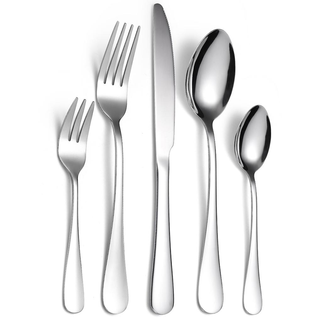 5Pcs Home & Kitchen Dining & Bar Dinnerware Stainless Steel Knife Fork Spoon Set of Cutlery Flatware Sets
