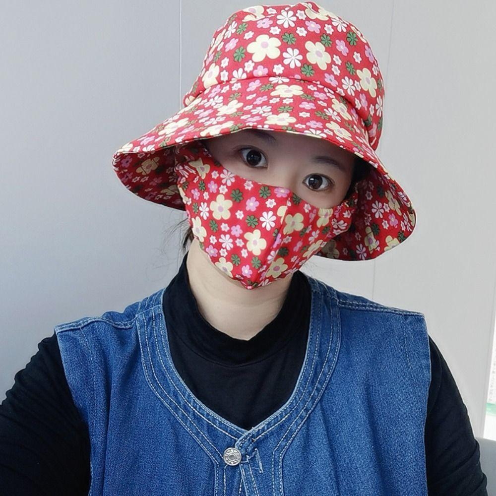 Защита от солнца Солнцезащитная маска Накидка на лицо Кепка-ведро Повседневная женская шляпа от солнца Альпинизм
