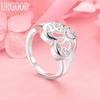 925 Sterling Silver Wedding Jewelry Heart AAA Zircon Romantic Ring