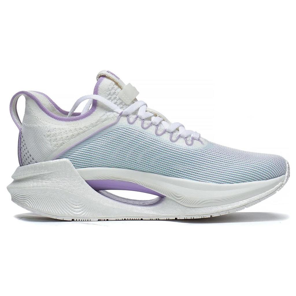 LiNing Essential Cushioning Low-Top Running Shoes Women Sneaker White Blue Purple ARRT008-11