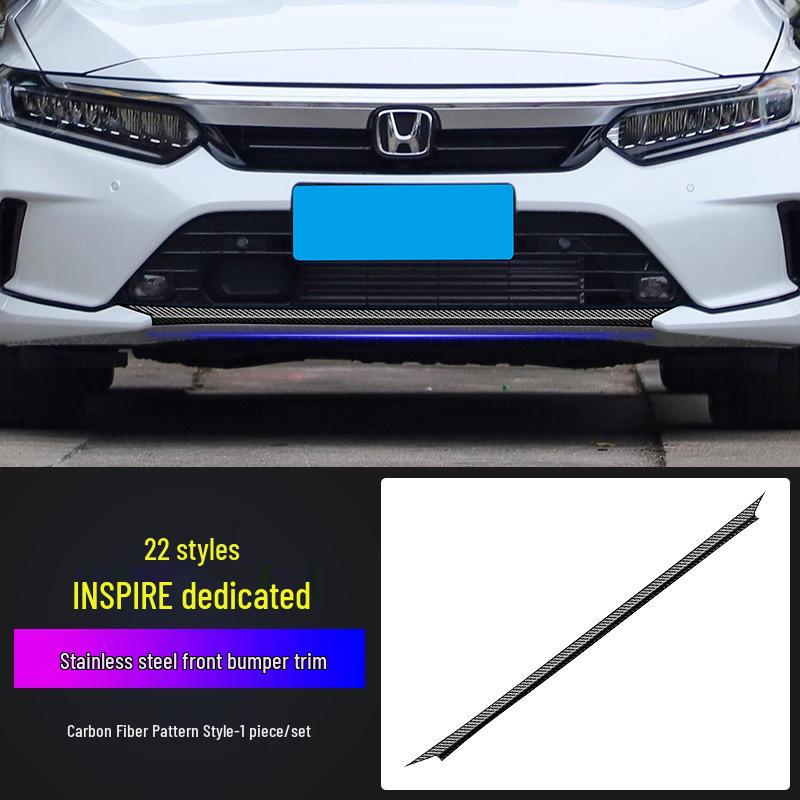 Compatible with 22 Inspire Models: Stainless Steel Front Bumper Trim, Corner Guard, and Center Grille Decorative Strip.