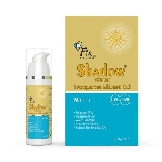 Fixderma Shadow Sunscreen SPF 30 PA+++ Прозрачный силиконовый гель | Увлажнитель для кожи, склонной к акне | Солнцезащитный крем для женщин и мужчин - 30 г