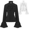 Medieval Costume Steampunk Victorian Top Inner Style Costume for Women European and American Style Pleated Shirt
