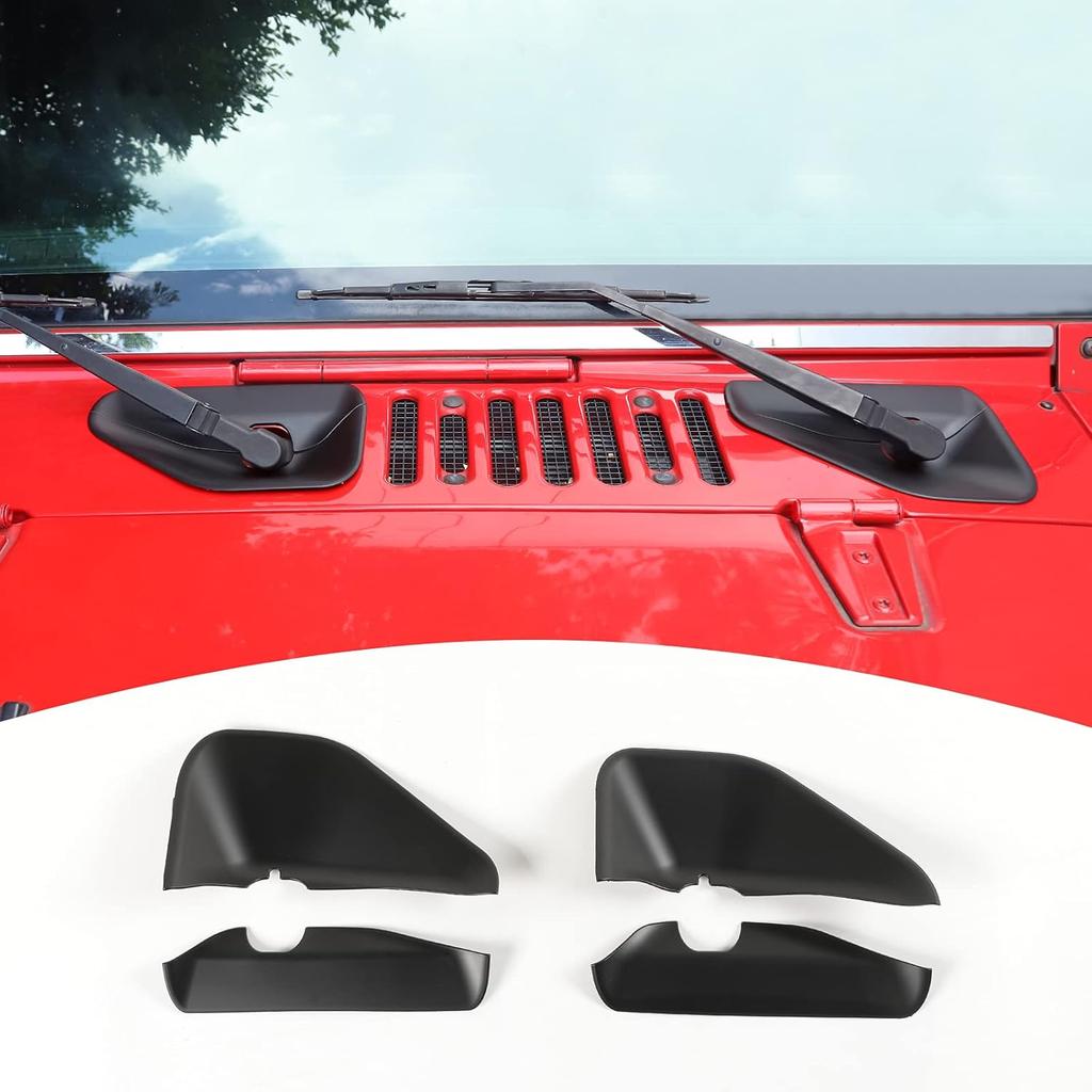 Декоративная накладка на основание переднего стеклоочистителя для Jeep Wrangler JK и Unlimited 2007-2018 (черный)