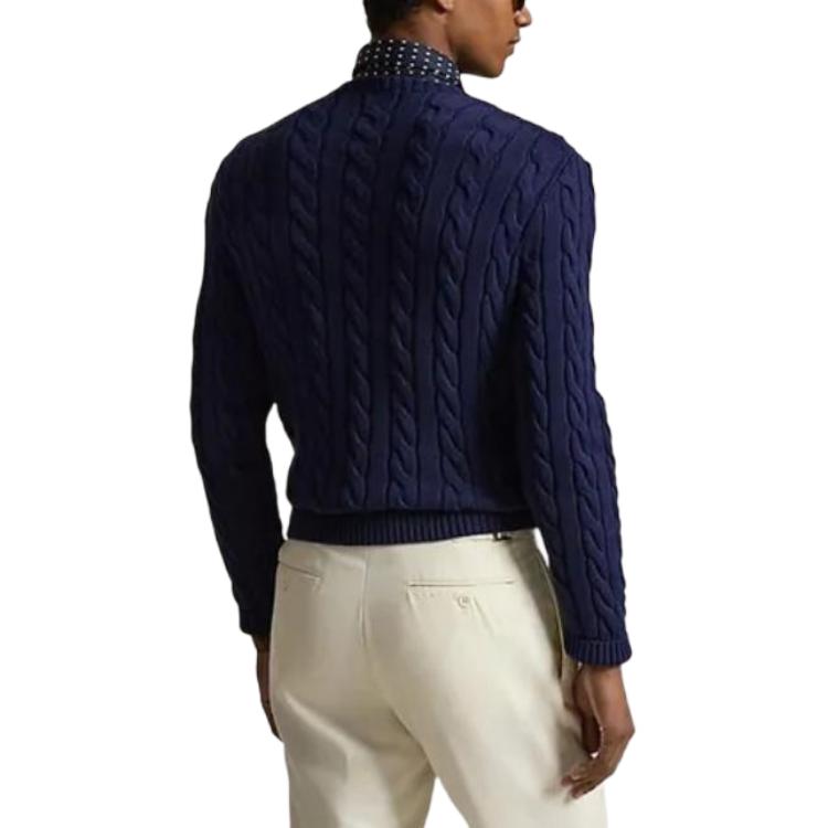 Свитер с вышивкой пони и рифленым низом Polo Ralph Lauren, мужской, с круглым вырезом MNPOSWE16822656-400