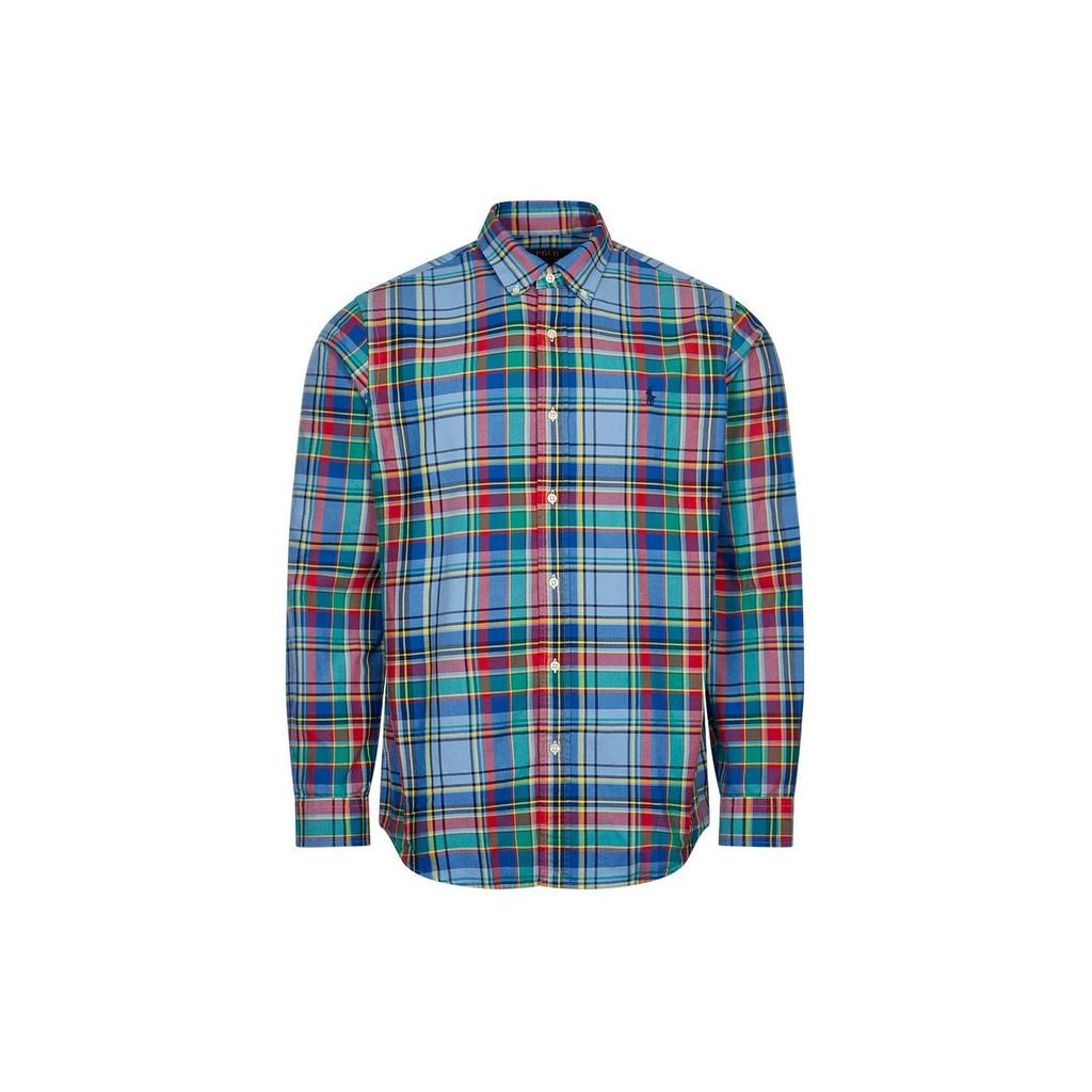 Polo Ralph Lauren Plaid Button-Down Loose Long Sleeve Shirt Men Shirts Multicolor 710938001-001