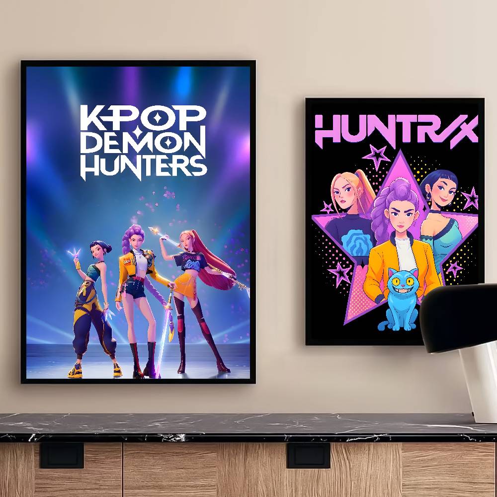 KPop D-Demon H-Hunters Постер Самоклеящиеся Водонепроницаемые Постеры Универсальный Декор Домов Баров Отелей Больше HD для Игры Развлекательный Безопасный Веселый Для Детей
