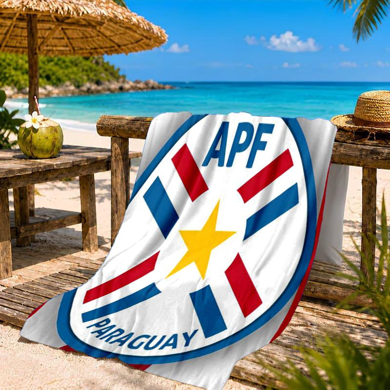 Paraguay Football Federation Emblem Beach Towel, Quick-drying, Easy to Care for, Suitable for Both Fitness and Beach Vacations,Sports Essential