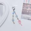 Sweet Cool Keychain Backpack Pendant for Women Star Whale Crystal Beaded Keyring Valentines Day Gift Bag Car Ornament