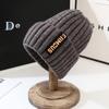 Knitted Winter Hat Women Korean Style Warm Letter For Casual Daily Wear