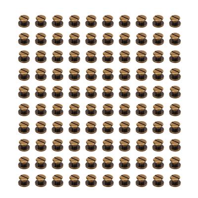 200 комплектов винтов для переплета книг 9x5 мм, твердый толстый латунный материал, равномерное покрытие, разные виды винтов для переплета