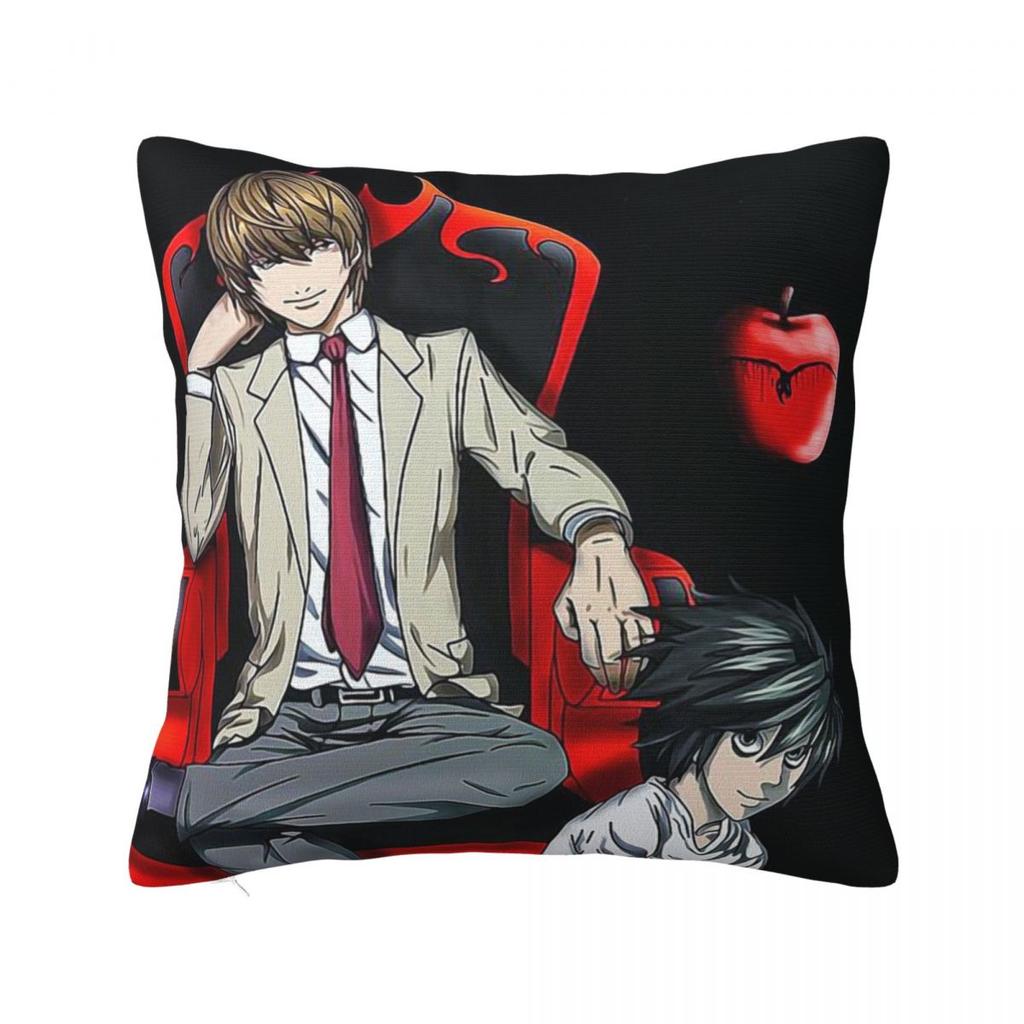 Anime Death Note Light Yagami Square Pillow Case Shinigami Cushion Covers Awesome Zippered Decor Pillowcase For Home 18"X18"