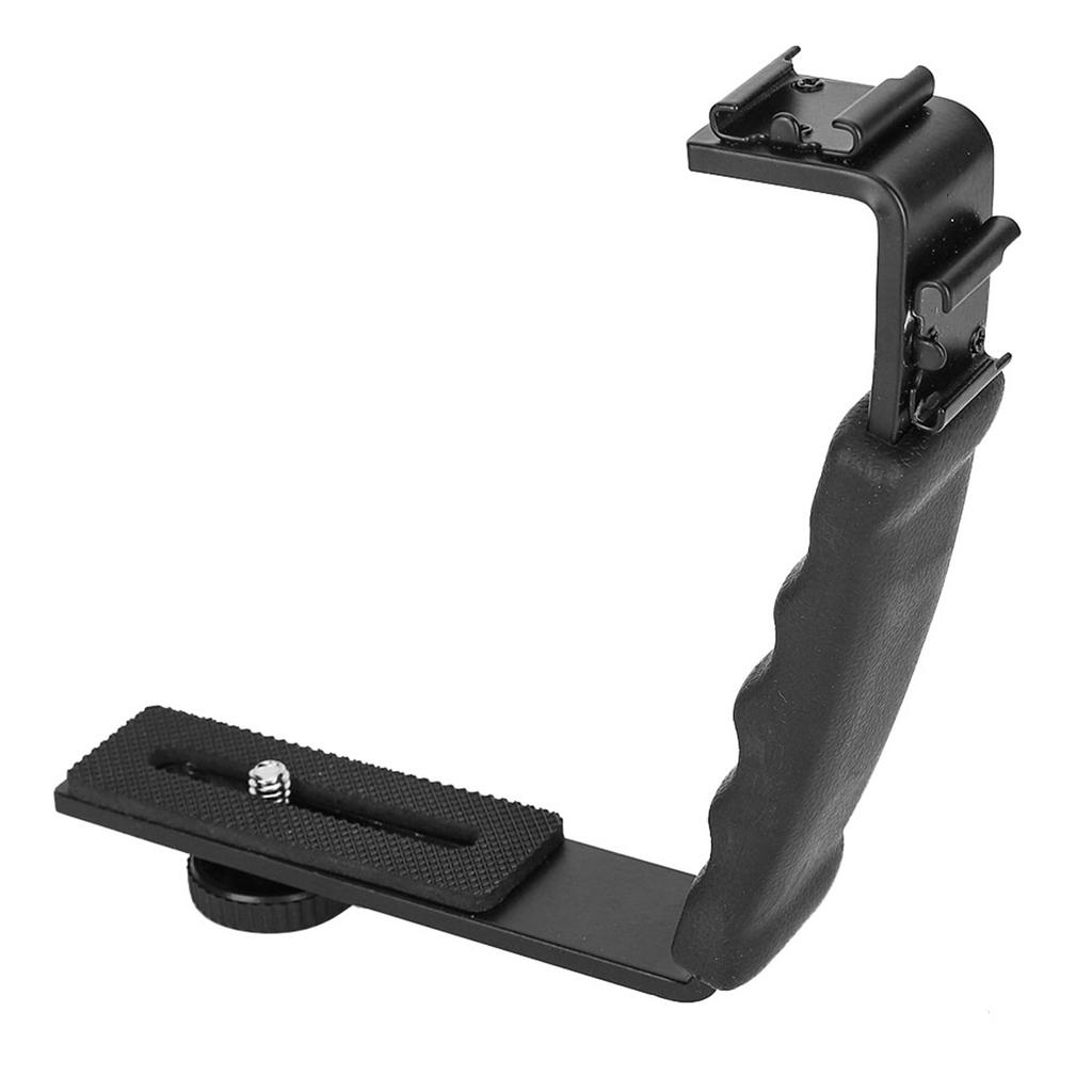 Кронштейн L для вспышки на камеру, двойной держатель для горячих башмаков, адаптер для крепления микрофона DV, светодиодная подсветка