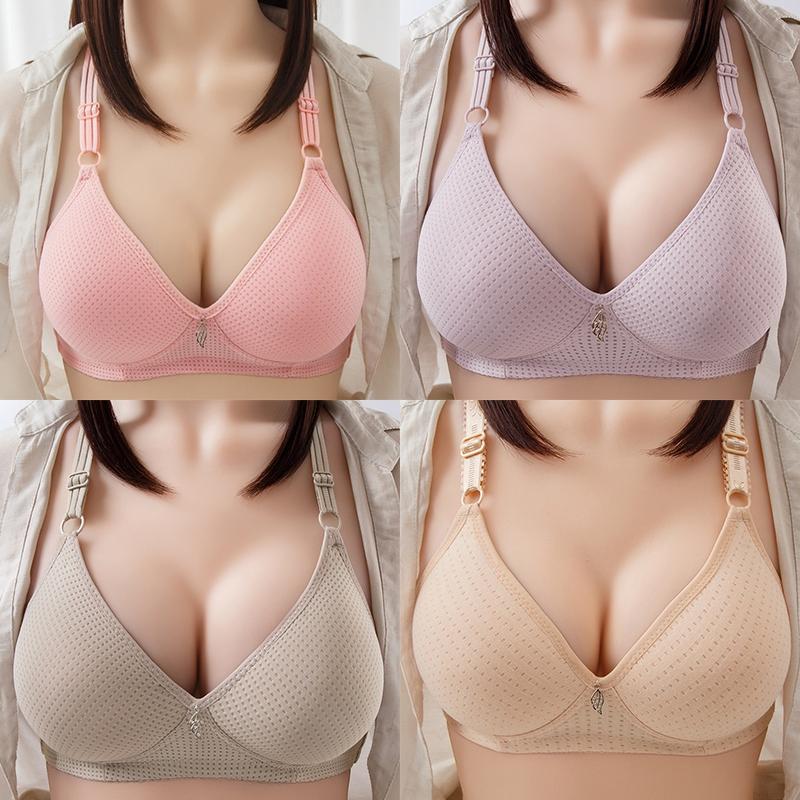 Традиционный мамин большой размер из чистого хлопка, удобный дышащий гладкий бюстгальтер с тонкой чашкой для среднего возраста и пожилых людей