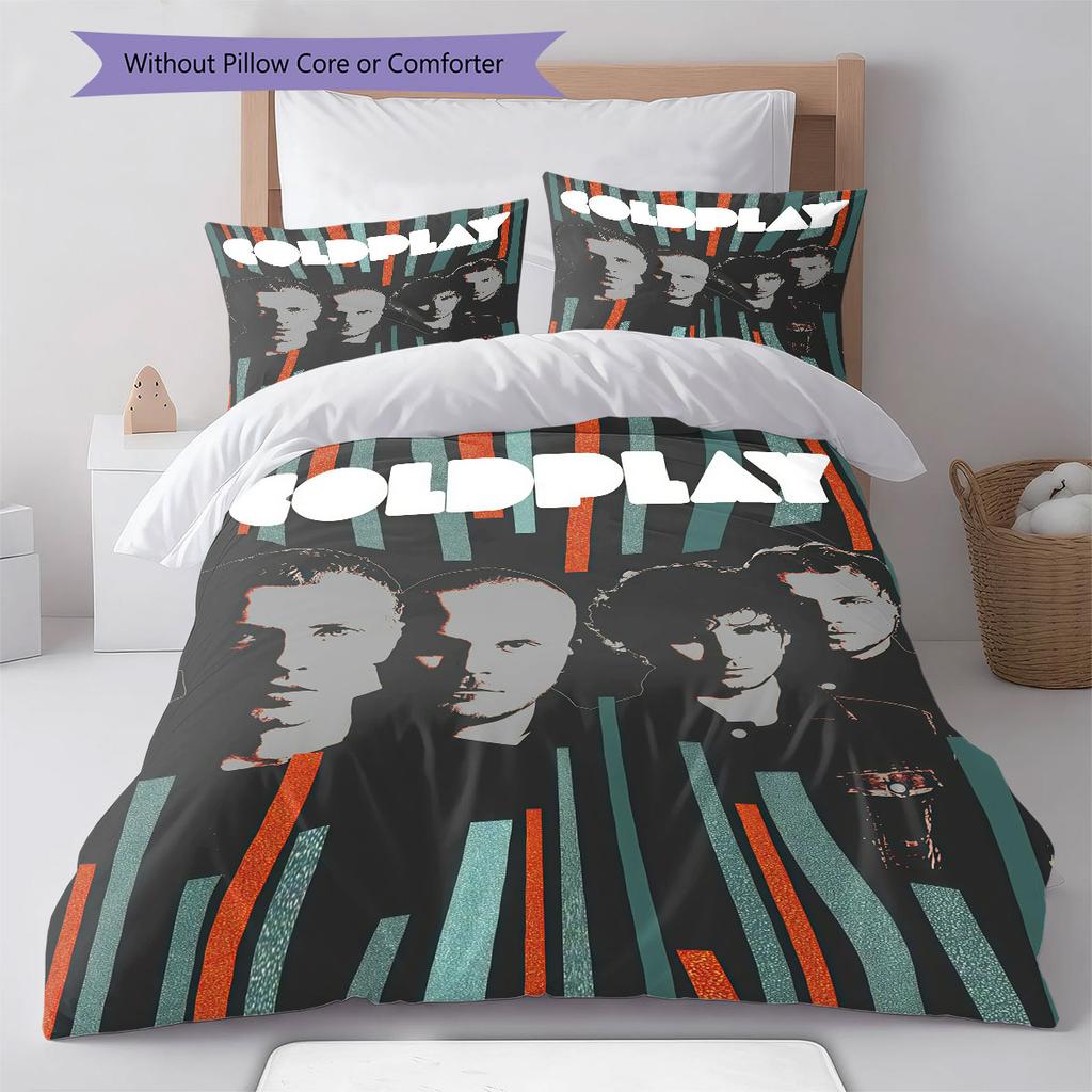Coldplay POSTER Bedding Quilt Set Quilt Cover Pillowcase Home Decoration Birthday Gift (1 * duvet cover + 2 * pillowcase, without core)
