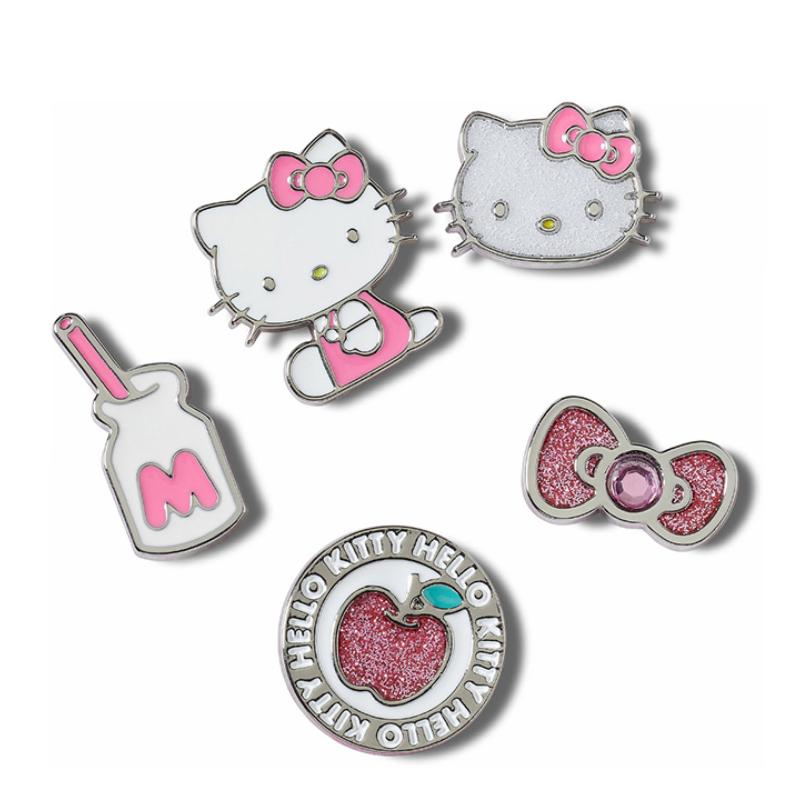 Crocs Металлический набор из пяти предметов Hello Kitty Цинковый сплав Аксессуары для обуви Женский Розовый