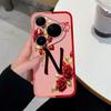 For Huawei Pura 80 Pro+ 80Ultra Pura 90 Pro Max Case Elegant Rose Letters Phone Cover Soft Liquid Silicone High Quality Shell for Pura80 Pura90 Bumper
